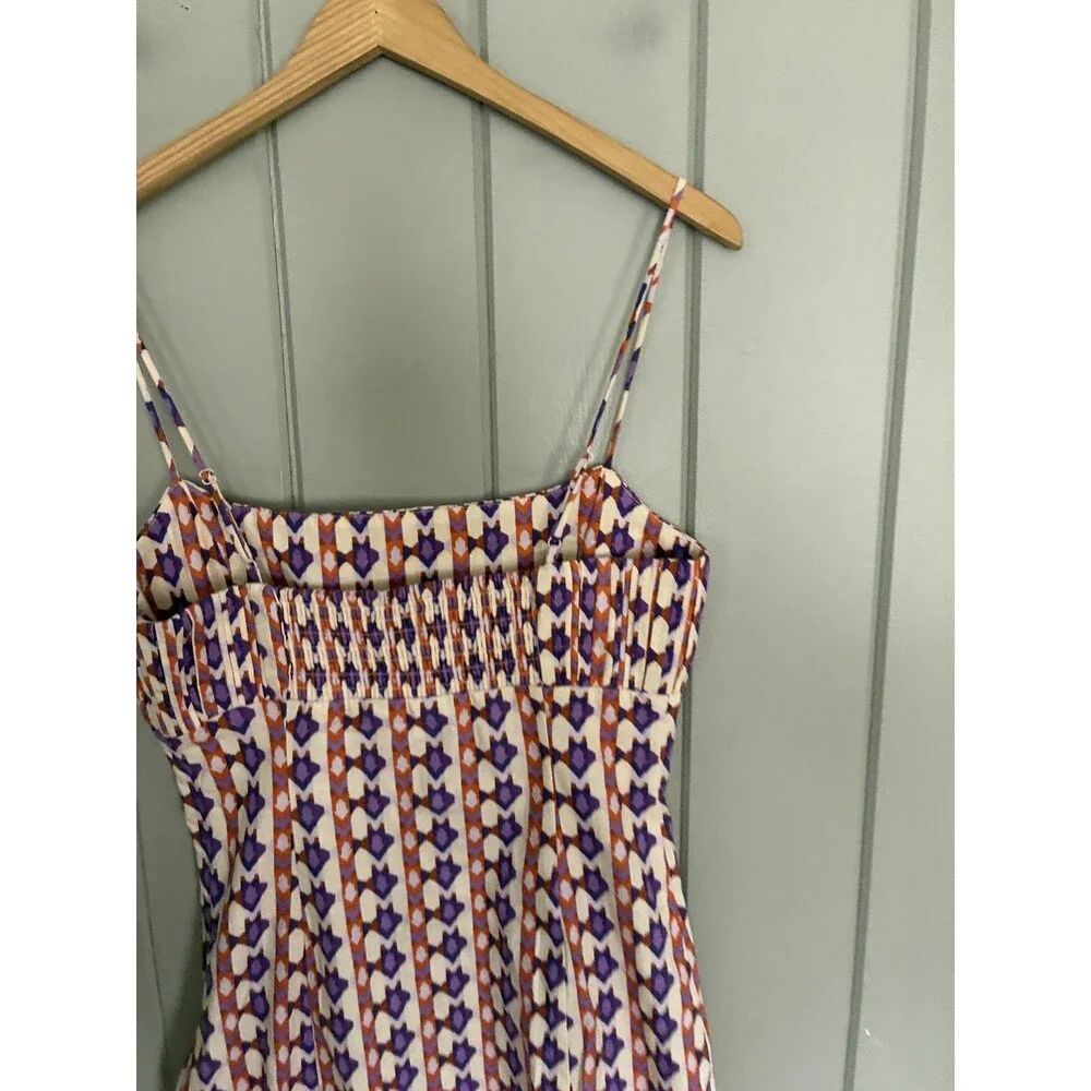 NWT Anthropologie Maeve The Ophelia Sleeveless Linen Mini Dress 4 Purple Orange - Picture 5 of 8